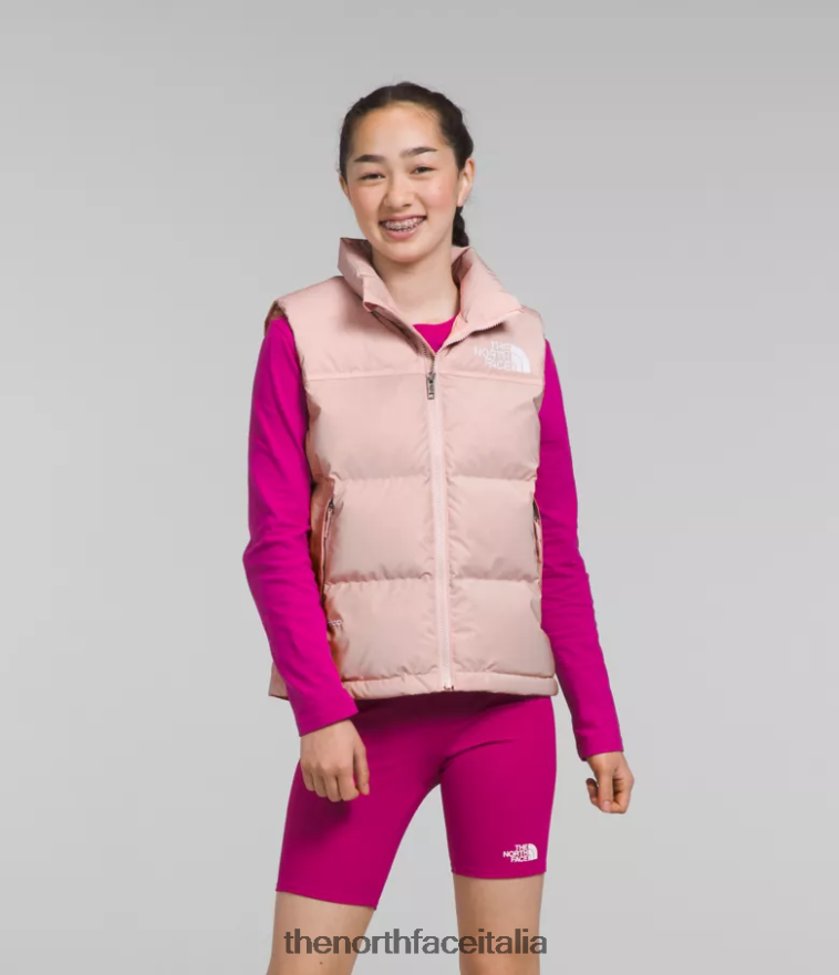 The North Face vestiario 460N8D188 muschio rosa bambini Gilet retrò nuptse del 1996