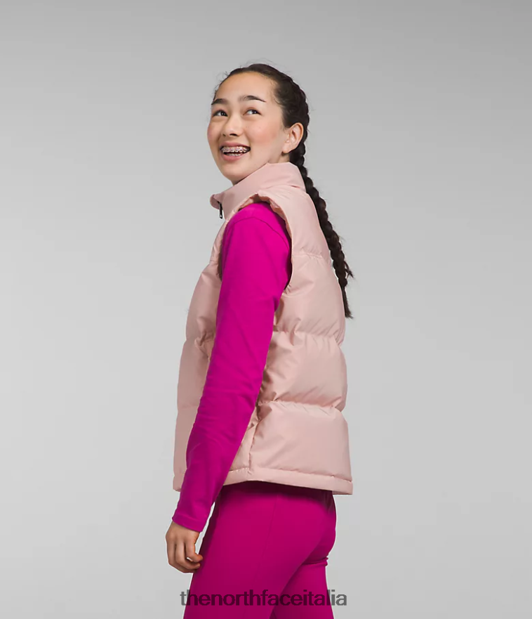 The North Face vestiario 460N8D188 muschio rosa bambini Gilet retrò nuptse del 1996