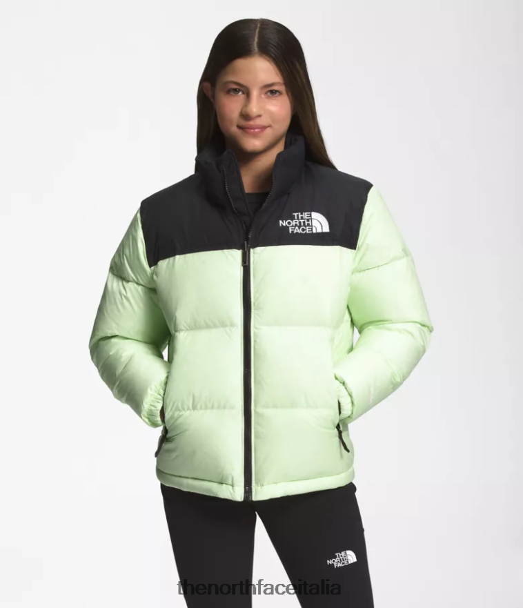 The North Face vestiario 460N8D908 crema al lime bambini Giacca nuptse retrò del 1996