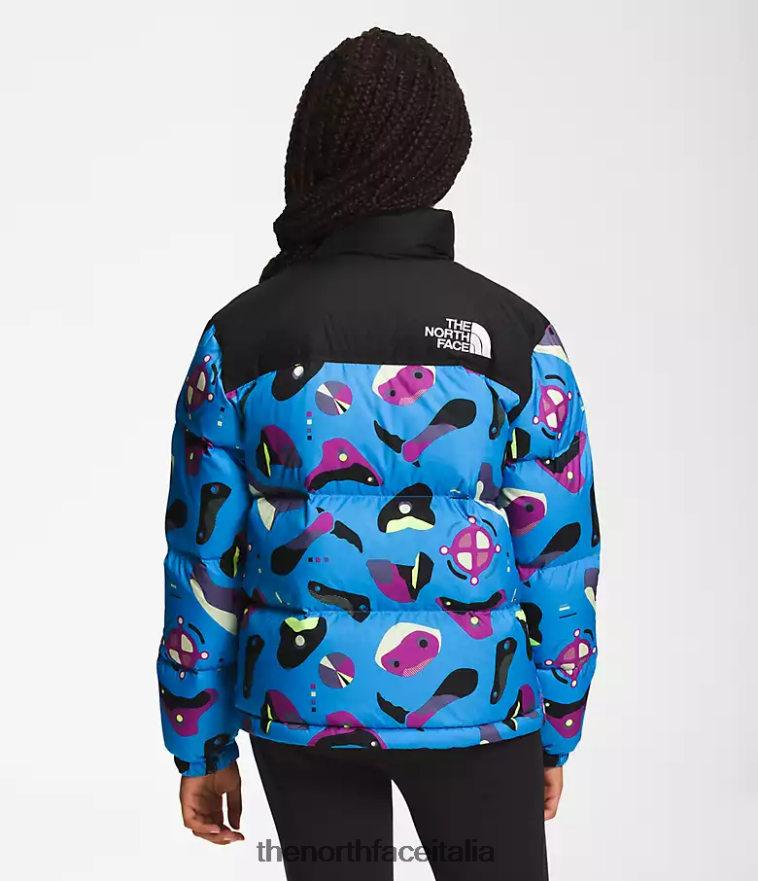 The North Face vestiario 460N8D909 stampa infografica blu super sonica bambini Giacca nuptse retrò del 1996