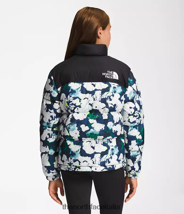 The North Face vestiario 460N8D910 stampa astratta del summit navy bambini Giacca nuptse retrò del 1996