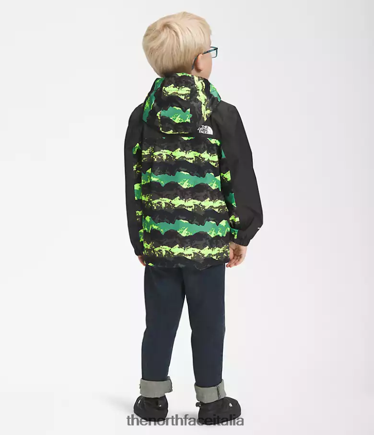 The North Face vestiario 460N8D86 stampa panorama di montagna verde erba profonda bambini giacca antipioggia antora