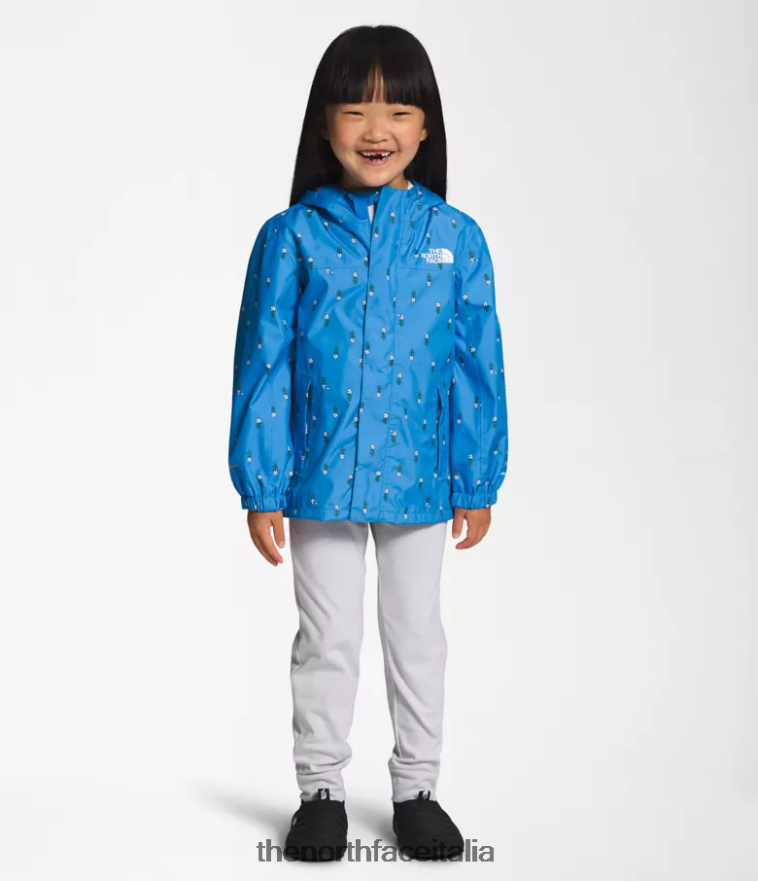 The North Face vestiario 460N8D89 stampa floreale super sonic blue joy bambini giacca antipioggia antora