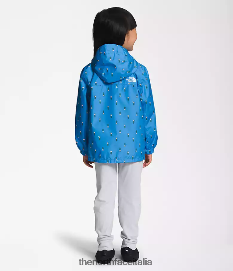 The North Face vestiario 460N8D89 stampa floreale super sonic blue joy bambini giacca antipioggia antora