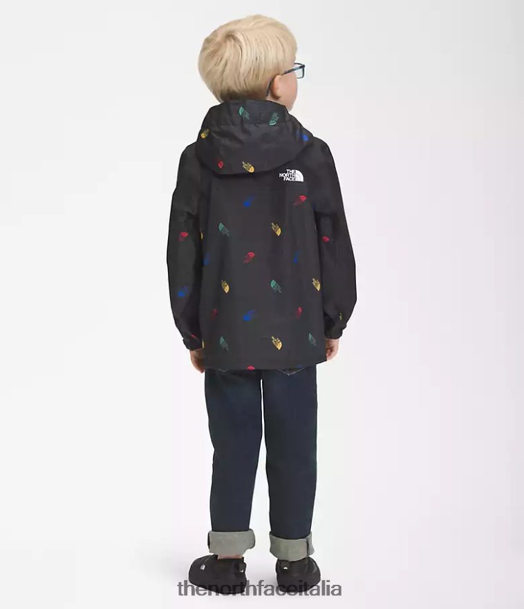The North Face vestiario 460N8D90 tnf stampa a griglia con logo nero bambini giacca antipioggia antora
