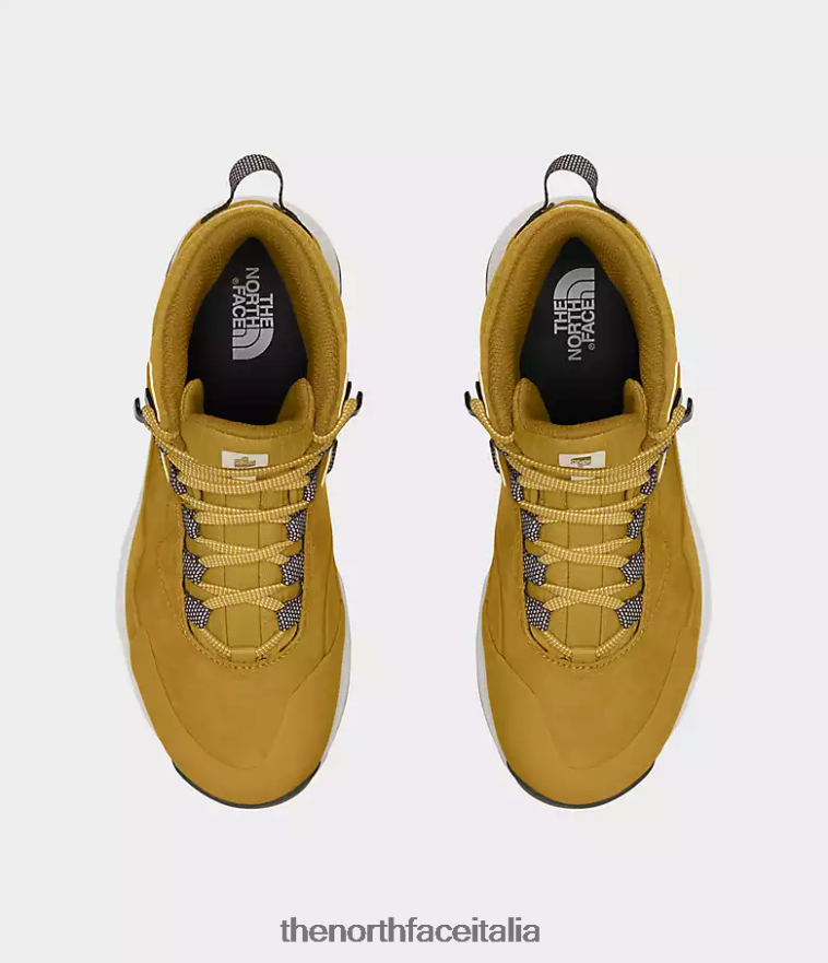 The North Face calzature 460N8D750 giallo legno di freccia/bianco gardenia donne stivali medi impermeabili in pelle Cragstone