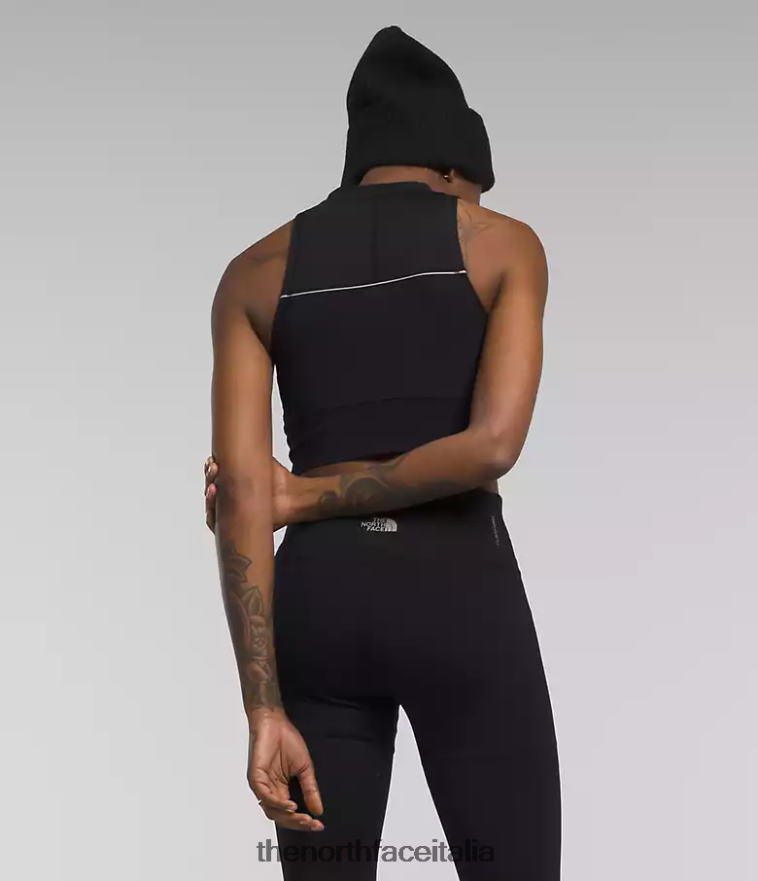 The North Face vestiario 460N8D1053 grazie nero donne top in maglia a coste con bordino