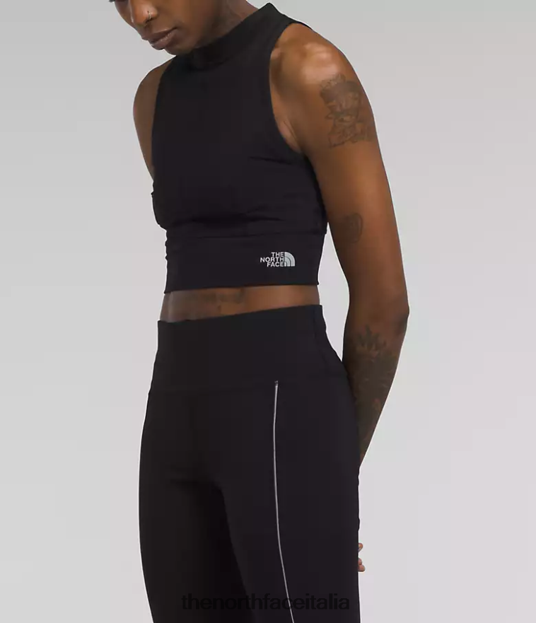 The North Face vestiario 460N8D1053 grazie nero donne top in maglia a coste con bordino