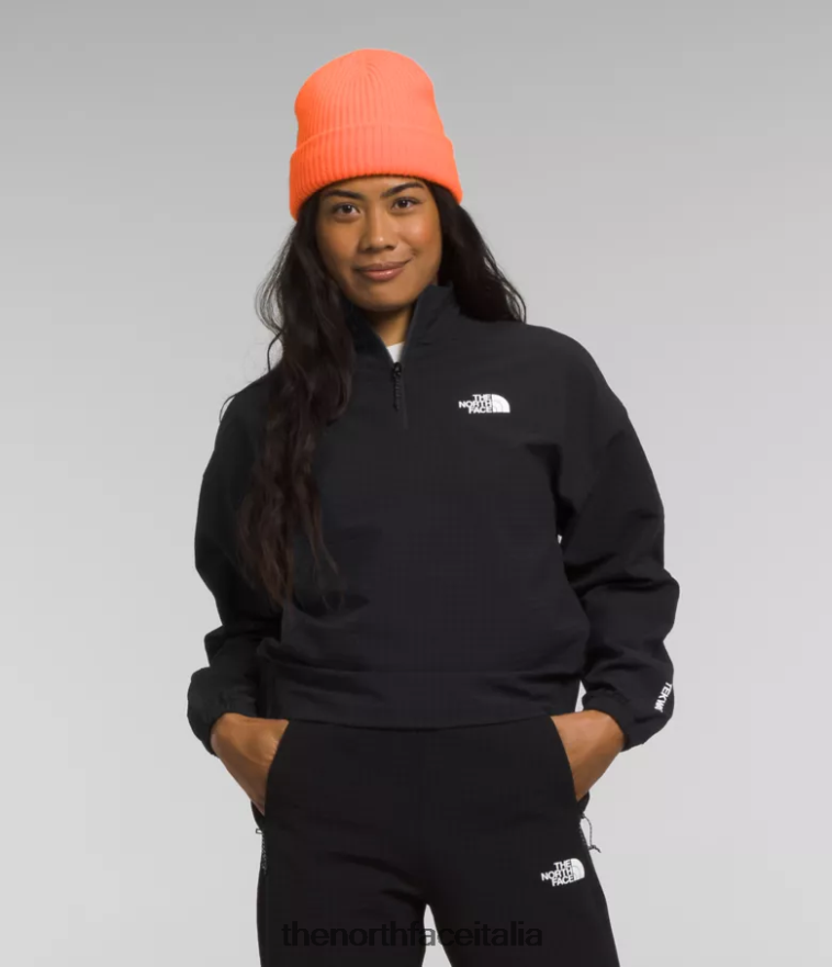 The North Face vestiario 460N8D249 grazie nero donne griglia tekware 1/4 zip
