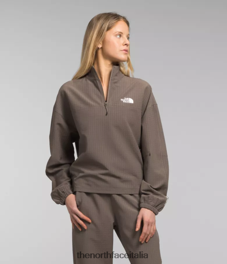 The North Face vestiario 460N8D250 marrone falco donne griglia tekware 1/4 zip - Clicca l'immagine per chiudere