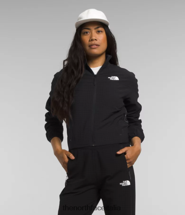 The North Face vestiario 460N8D568 grazie nero donne griglia tekware full-zip