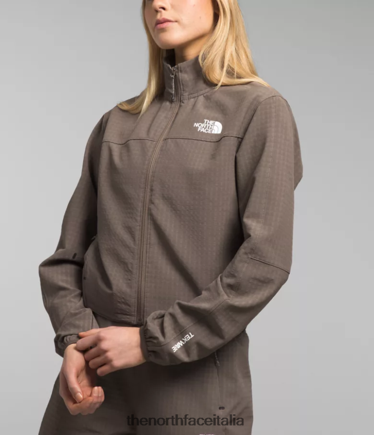The North Face vestiario 460N8D570 marrone falco donne griglia tekware full-zip