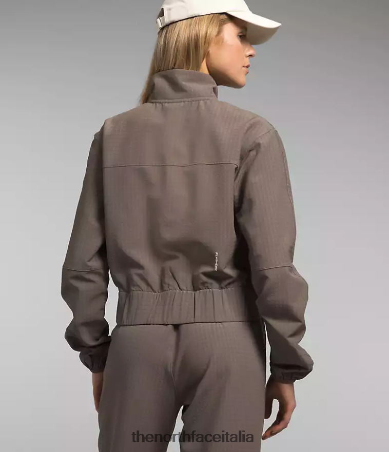 The North Face vestiario 460N8D570 marrone falco donne griglia tekware full-zip