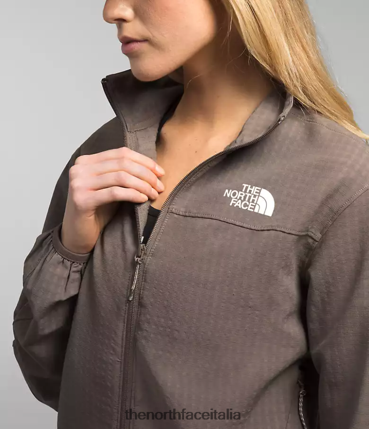 The North Face vestiario 460N8D570 marrone falco donne griglia tekware full-zip