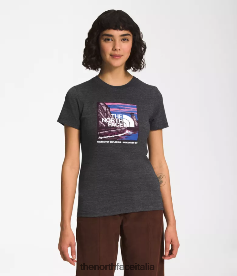The North Face vestiario 460N8D1022 tnf/vancouver donne T-shirt triblend a maniche corte con simbolo della città