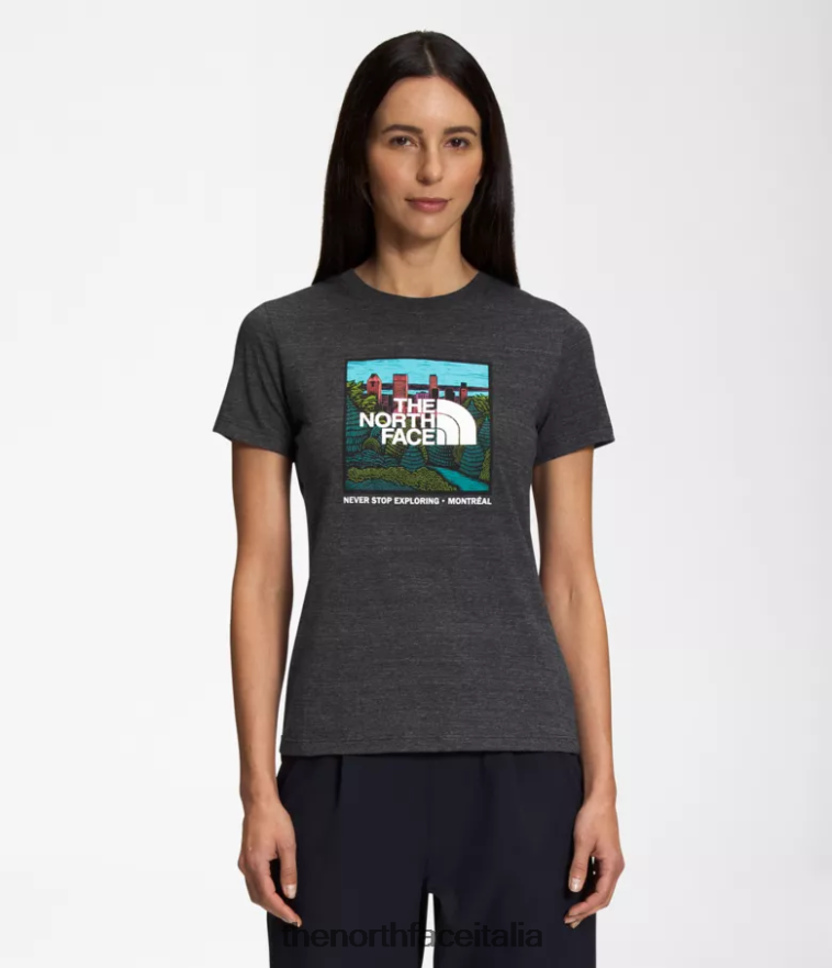 The North Face vestiario 460N8D1023 tnf/montreal donne T-shirt triblend a maniche corte con simbolo della città