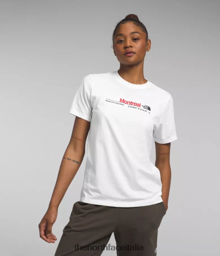 The North Face vestiario 460N8D1292 tnf bianco/montreal donne maglietta da città a maniche corte