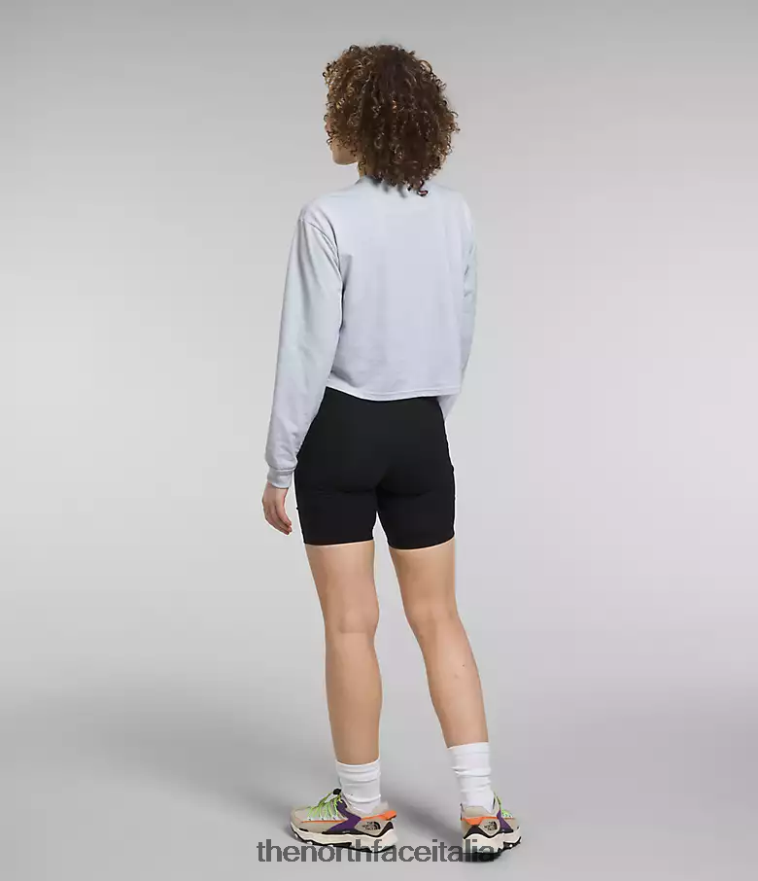 The North Face vestiario 460N8D850 pervinca polverosa donne T-shirt con patch Heritage a maniche lunghe