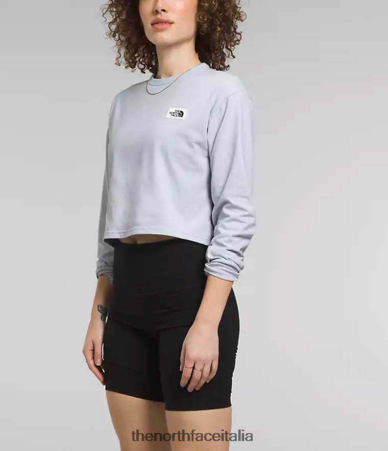 The North Face vestiario 460N8D850 pervinca polverosa donne T-shirt con patch Heritage a maniche lunghe