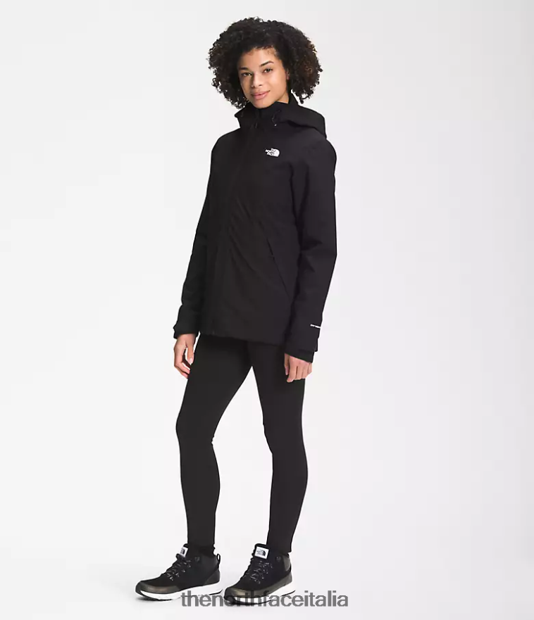 The North Face vestiario 460N8D894 grazie nero donne giacca triclimatica carto