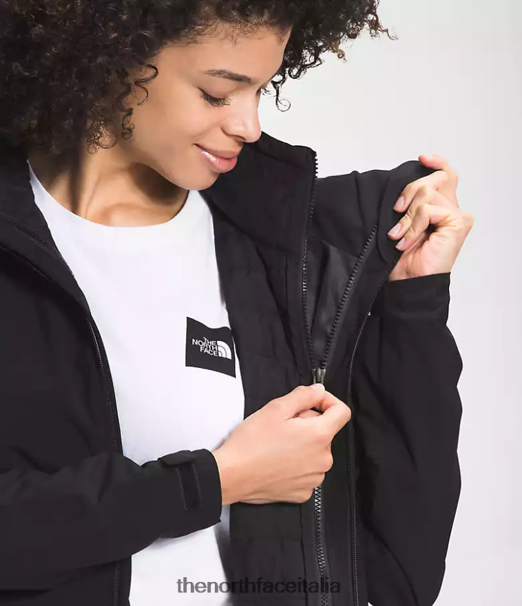 The North Face vestiario 460N8D894 grazie nero donne giacca triclimatica carto