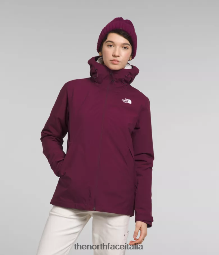 The North Face vestiario 460N8D895 boysenberry donne giacca triclimatica carto
