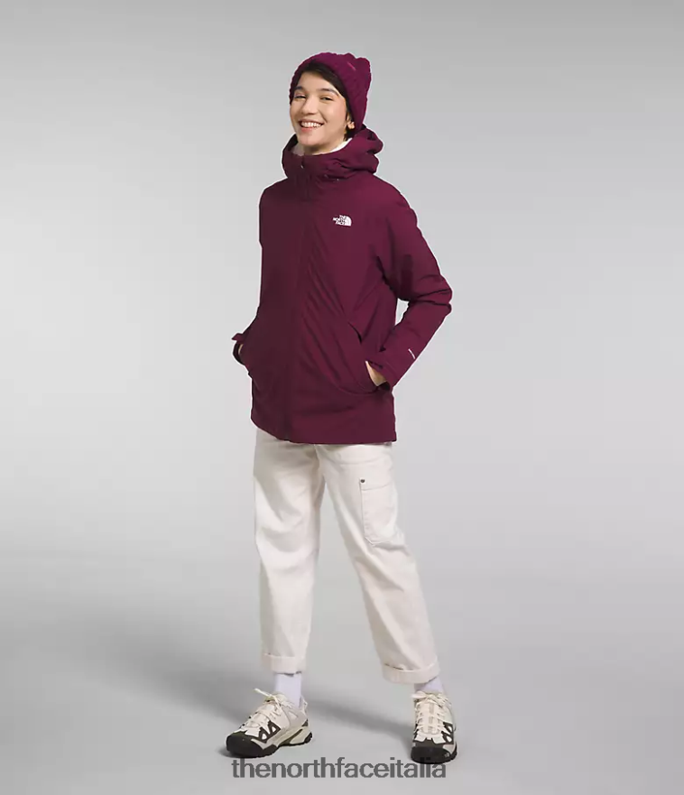 The North Face vestiario 460N8D895 boysenberry donne giacca triclimatica carto