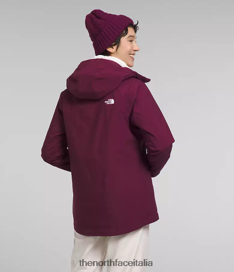 The North Face vestiario 460N8D895 boysenberry donne giacca triclimatica carto