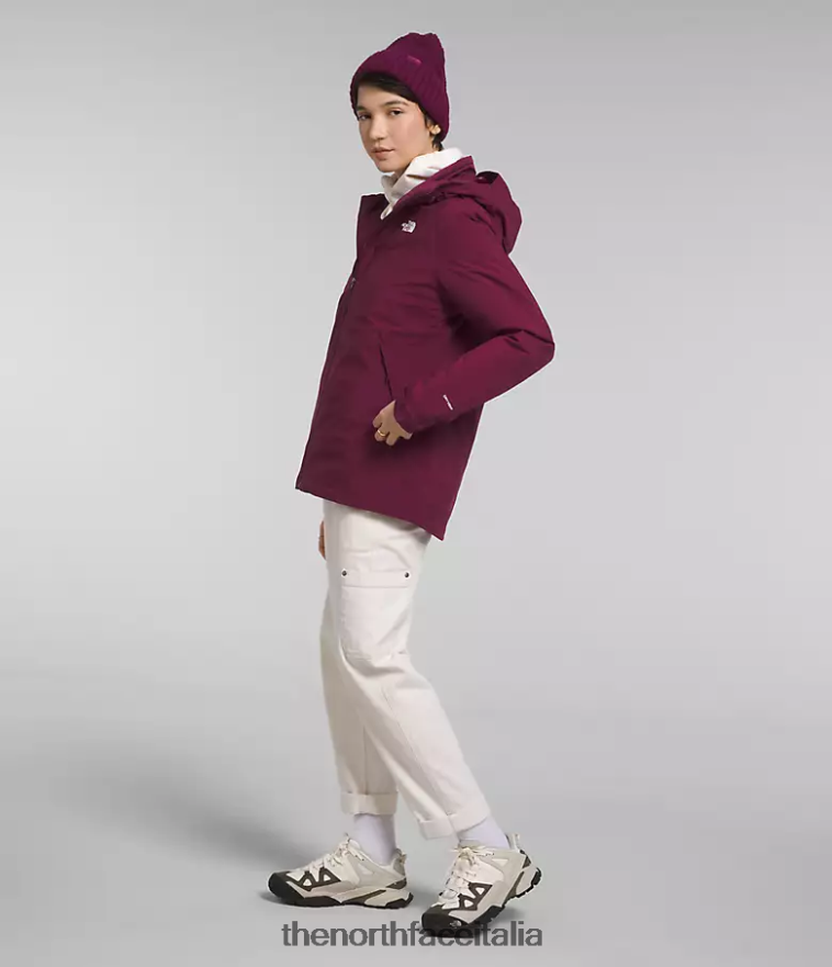The North Face vestiario 460N8D895 boysenberry donne giacca triclimatica carto