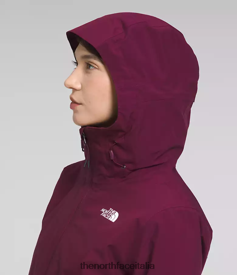 The North Face vestiario 460N8D895 boysenberry donne giacca triclimatica carto