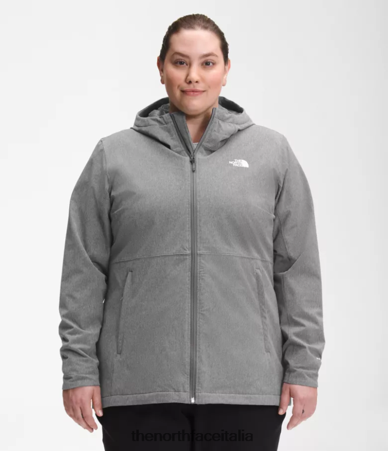 The North Face vestiario 460N8D1177 tnf grigio erica medio donne più la felpa con cappuccio Shelbe Raschel