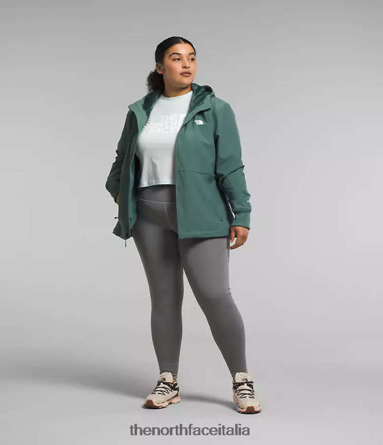 The North Face vestiario 460N8D245 salvia oscura donne più la felpa con cappuccio Shelbe Raschel