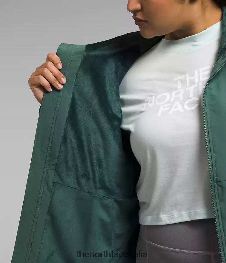 The North Face vestiario 460N8D245 salvia oscura donne più la felpa con cappuccio Shelbe Raschel
