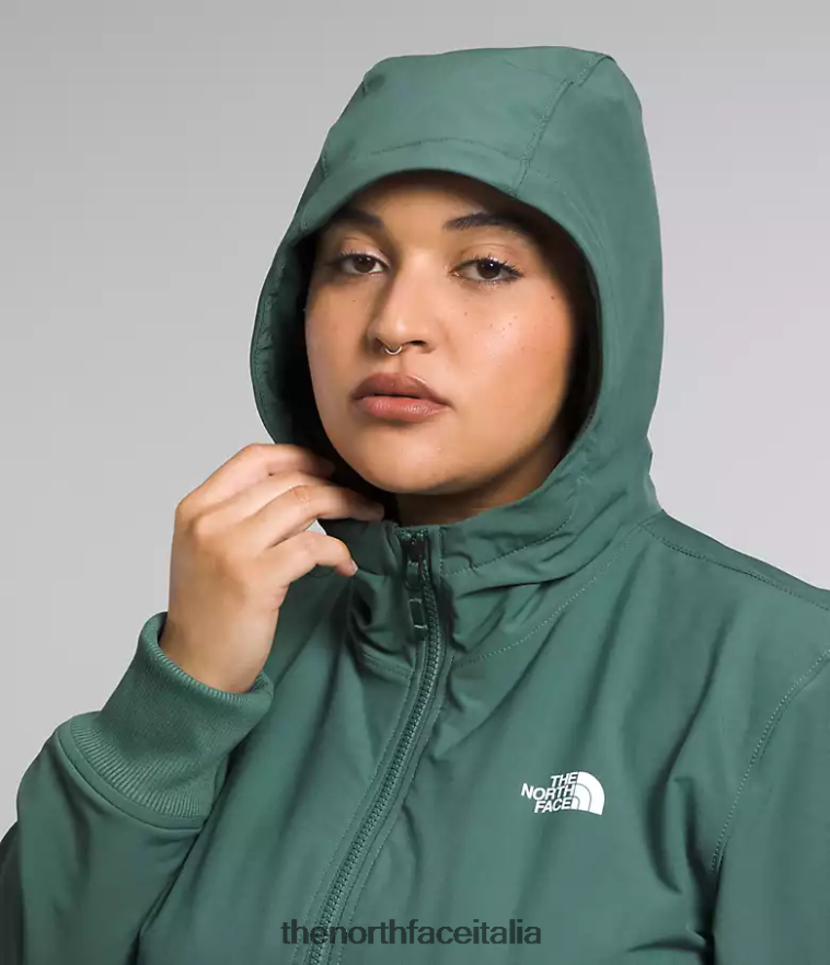 The North Face vestiario 460N8D245 salvia oscura donne più la felpa con cappuccio Shelbe Raschel
