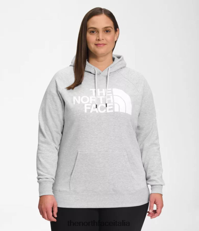 The North Face vestiario 460N8D56 tnf grigio erica chiaro/tnf bianco donne più felpa con cappuccio a mezza cupola