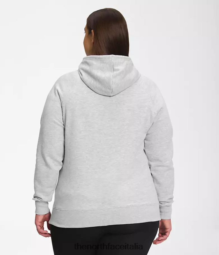 The North Face vestiario 460N8D56 tnf grigio erica chiaro/tnf bianco donne più felpa con cappuccio a mezza cupola