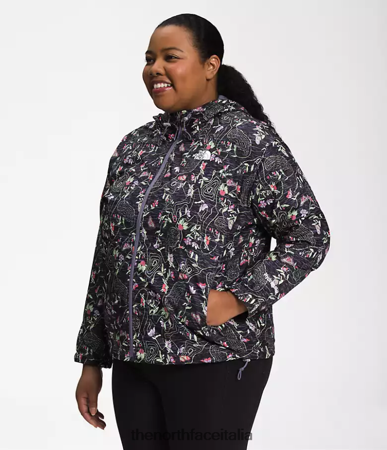 The North Face vestiario 460N8D734 tnf stampa iwd nera donne più giacca Hydrenaline 2000