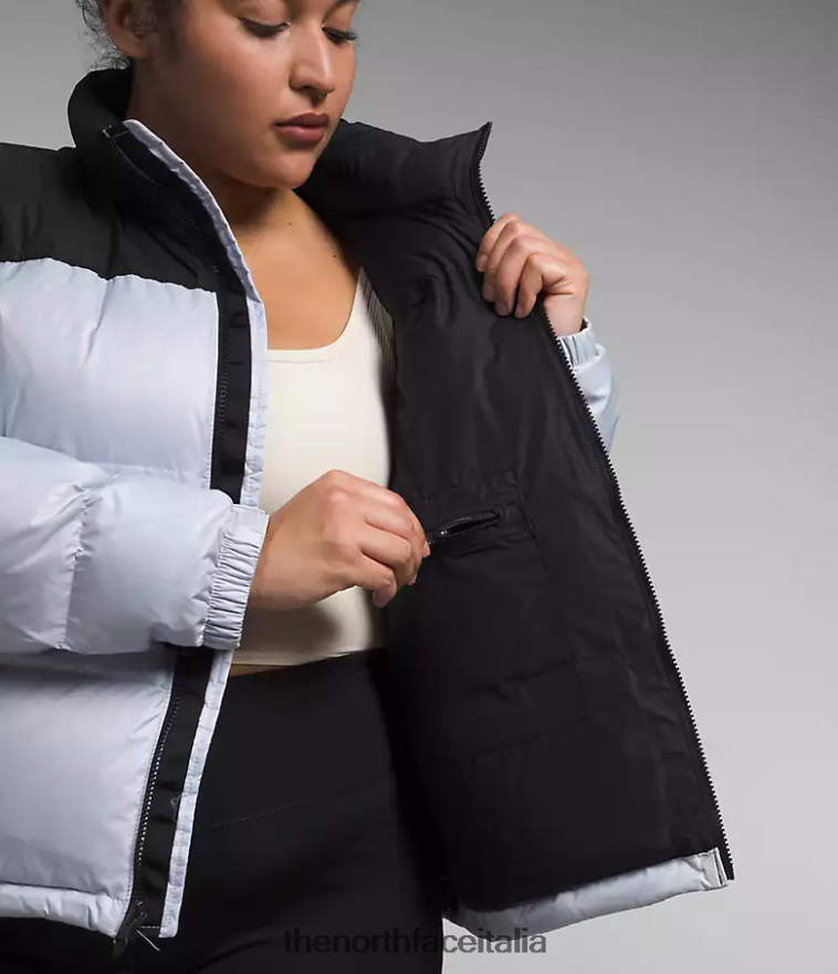 The North Face vestiario 460N8D797 pervinca polveroso/nero tnf donne più giacca retrò nuptse del 1996