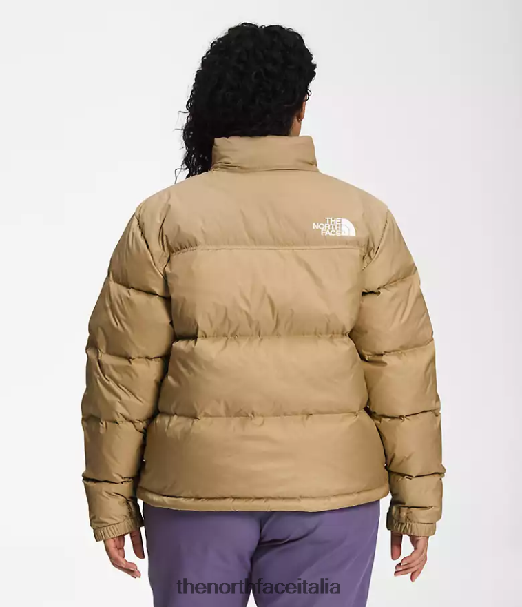 The North Face vestiario 460N8D800 pietra kaki donne più giacca retrò nuptse del 1996