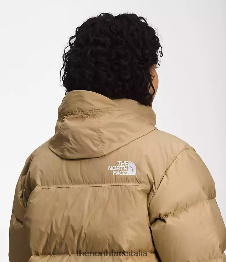 The North Face vestiario 460N8D800 pietra kaki donne più giacca retrò nuptse del 1996