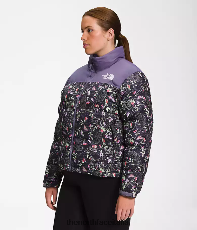 The North Face vestiario 460N8D801 tnf stampa iwd nera donne più giacca retrò nuptse del 1996