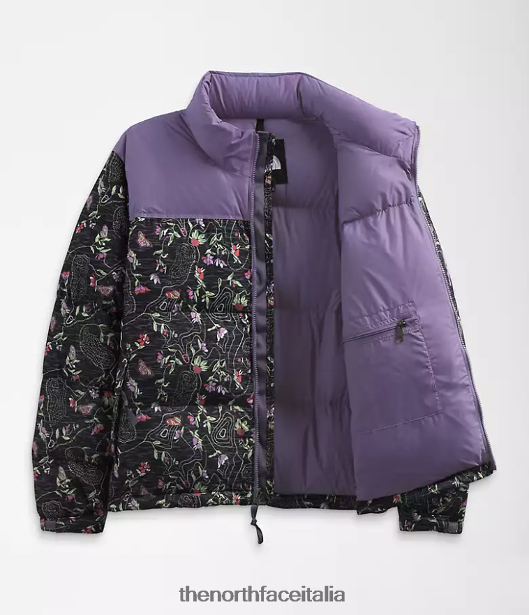 The North Face vestiario 460N8D801 tnf stampa iwd nera donne più giacca retrò nuptse del 1996