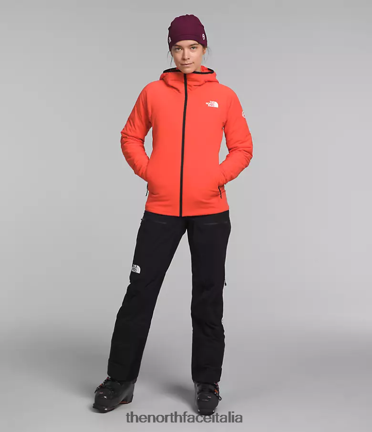 The North Face vestiario 460N8D322 arancione radioso donne Felpa con cappuccio ibrida Casaval della serie Summit