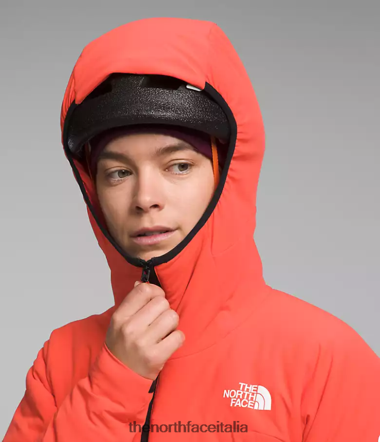 The North Face vestiario 460N8D322 arancione radioso donne Felpa con cappuccio ibrida Casaval della serie Summit