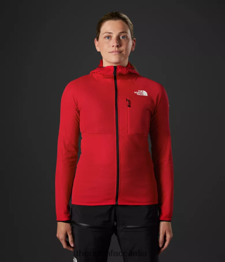 The North Face vestiario 460N8D736 grazie rosso donne Felpa con cappuccio e zip intera Summit Series Futurefleece