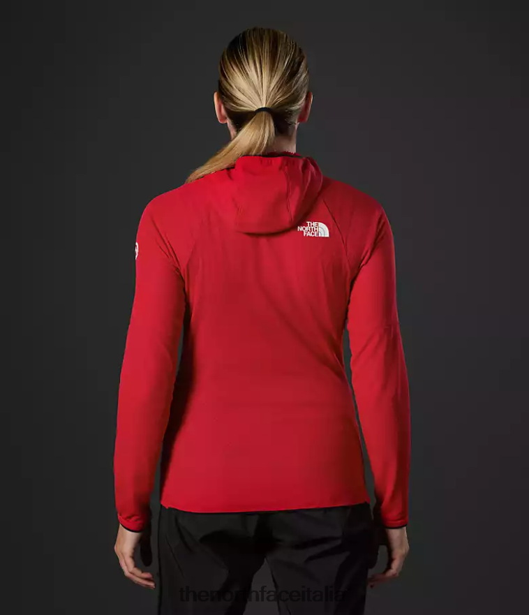 The North Face vestiario 460N8D736 grazie rosso donne Felpa con cappuccio e zip intera Summit Series Futurefleece