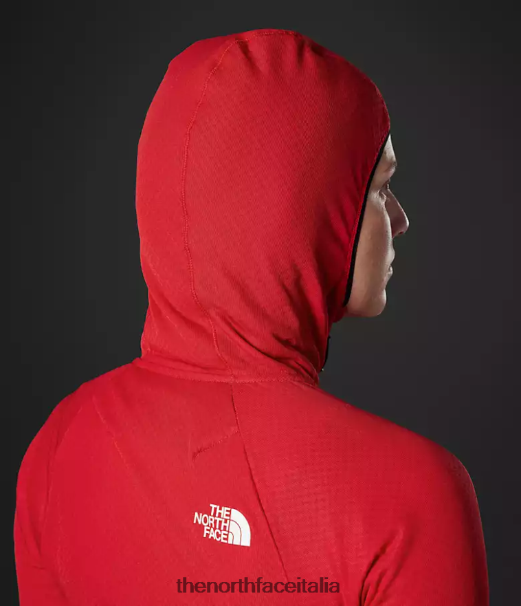 The North Face vestiario 460N8D736 grazie rosso donne Felpa con cappuccio e zip intera Summit Series Futurefleece
