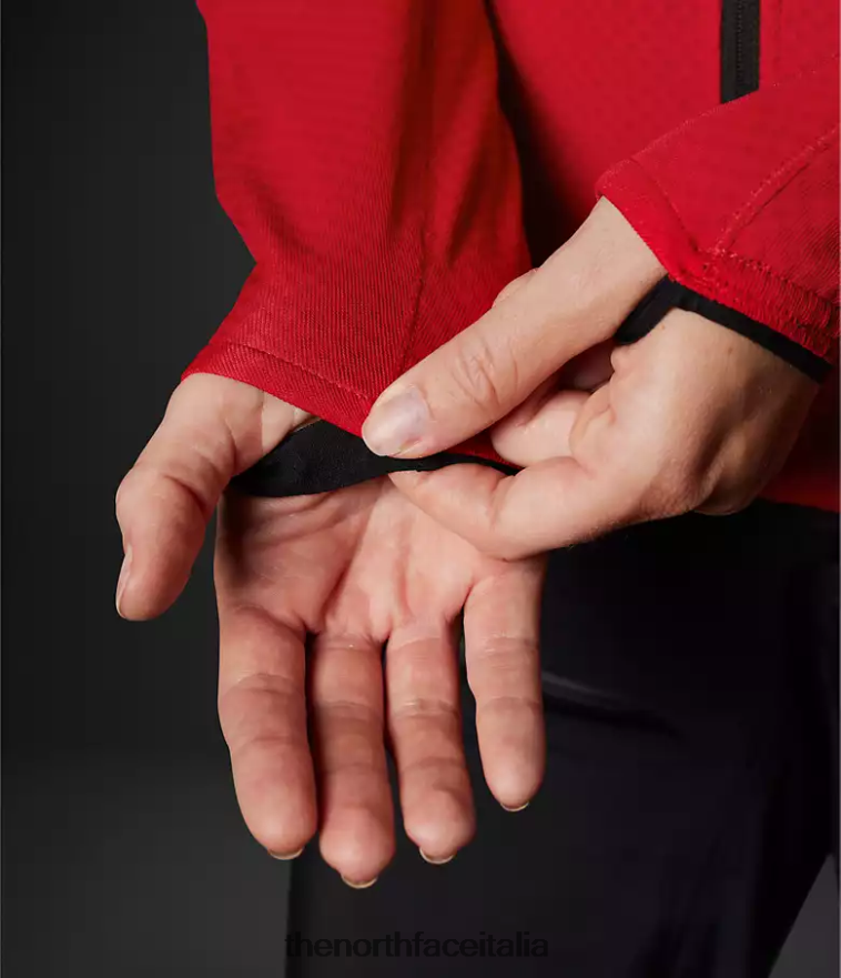The North Face vestiario 460N8D736 grazie rosso donne Felpa con cappuccio e zip intera Summit Series Futurefleece