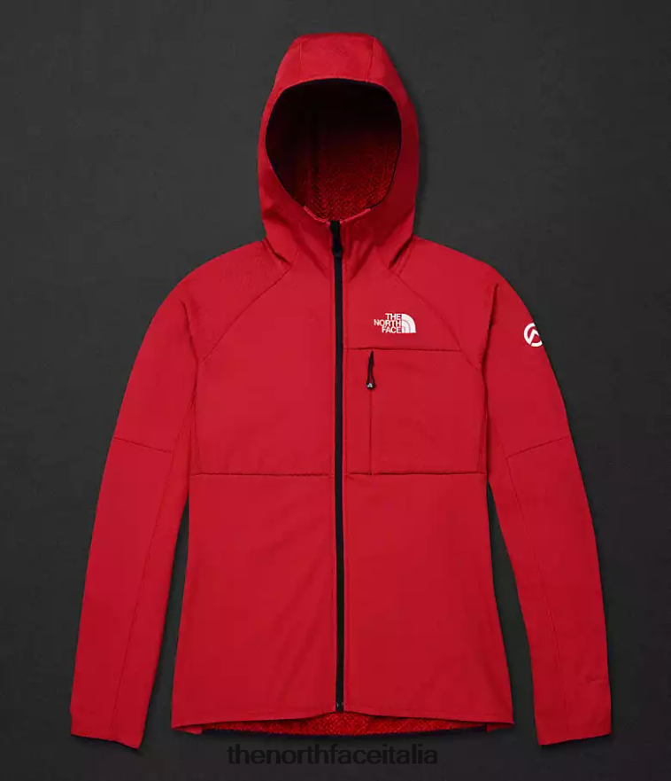 The North Face vestiario 460N8D736 grazie rosso donne Felpa con cappuccio e zip intera Summit Series Futurefleece