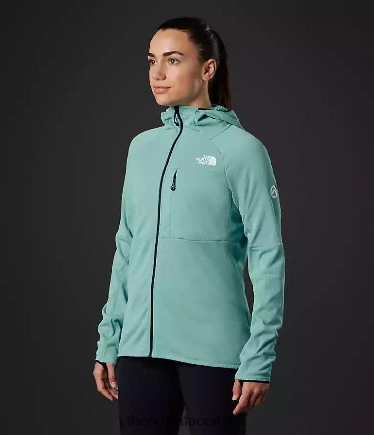 The North Face vestiario 460N8D740 acque della barriera corallina donne Felpa con cappuccio e zip intera Summit Series Futurefleece